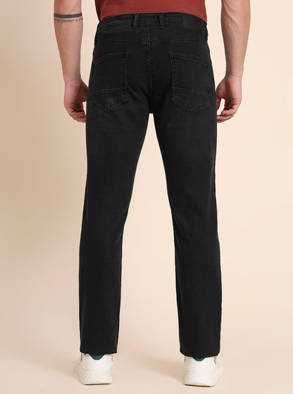 Charcoal Grey Washed Straight Fit Jeans | Greenfibre