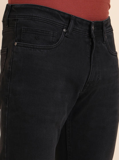 Charcoal Grey Washed Straight Fit Jeans | Greenfibre