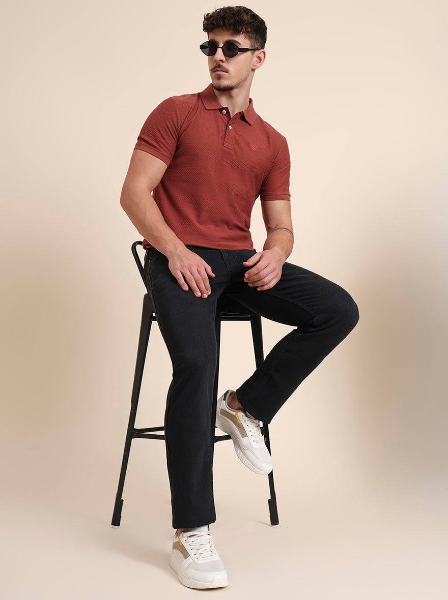 Charcoal Grey Washed Straight Fit Jeans | Greenfibre