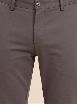 Dark Grey Solid Uno Fit Casual Trouser | JadeBlue