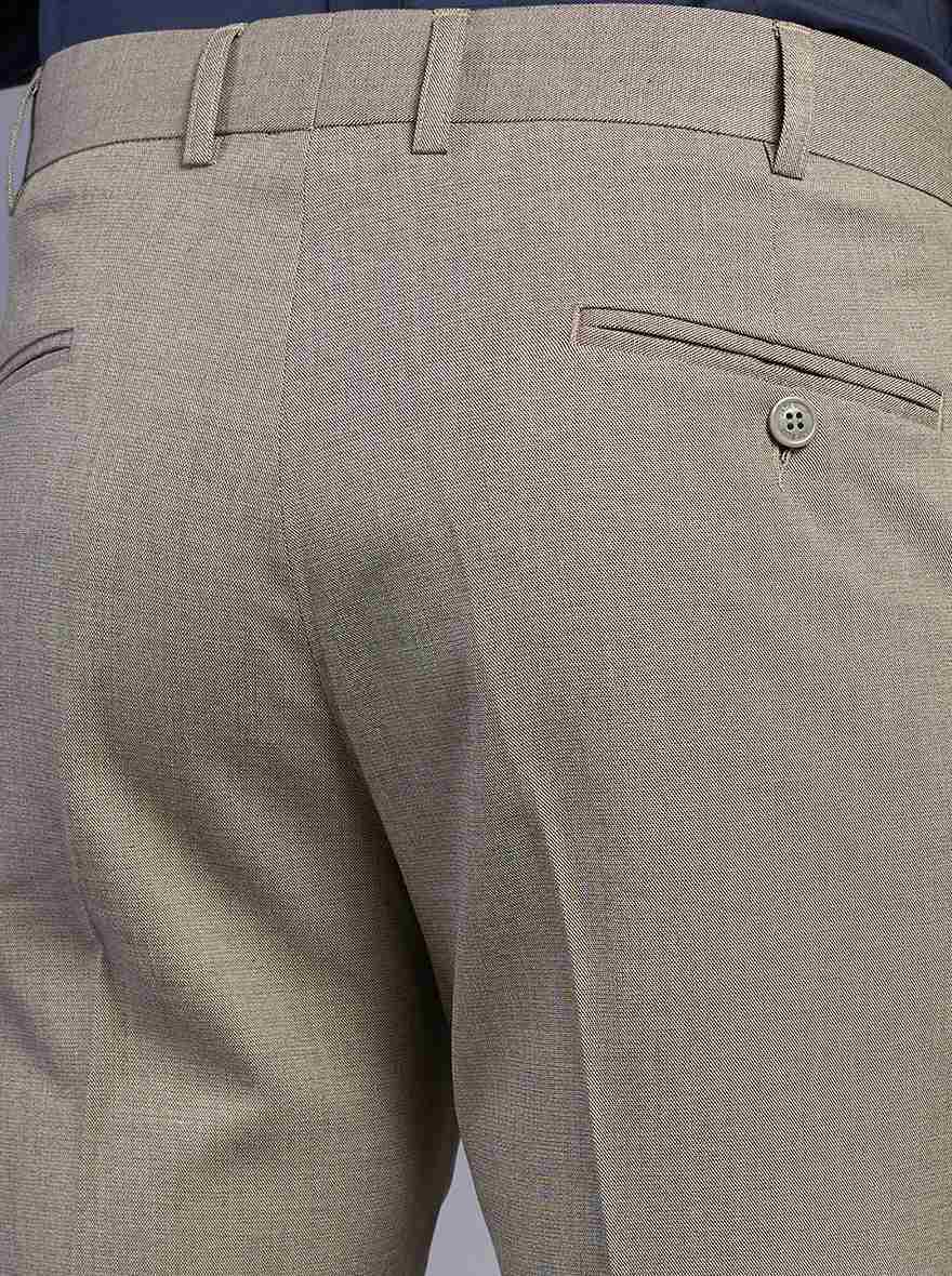 Khaki Solid Super Slim Fit Formal Trouser | JadeBlue Youth