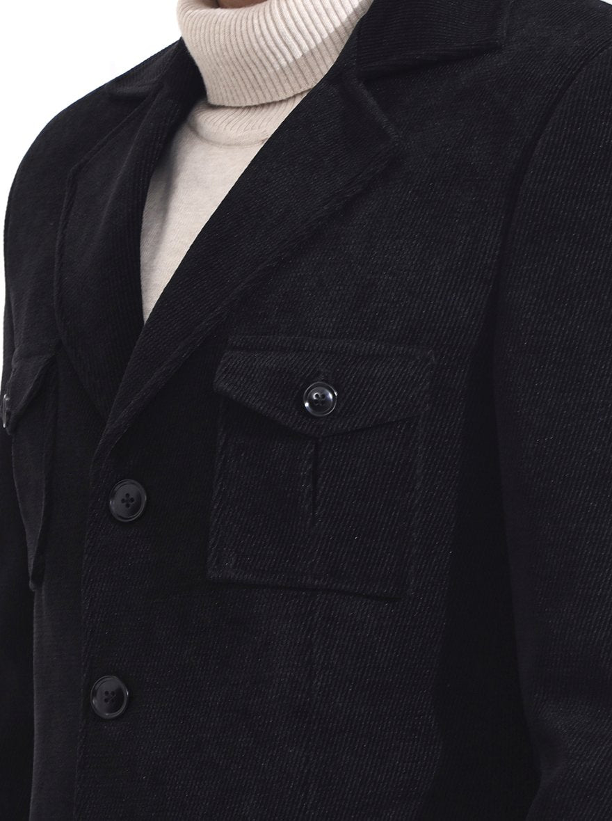 Black Solid Regular Fit Blazer | Wyre