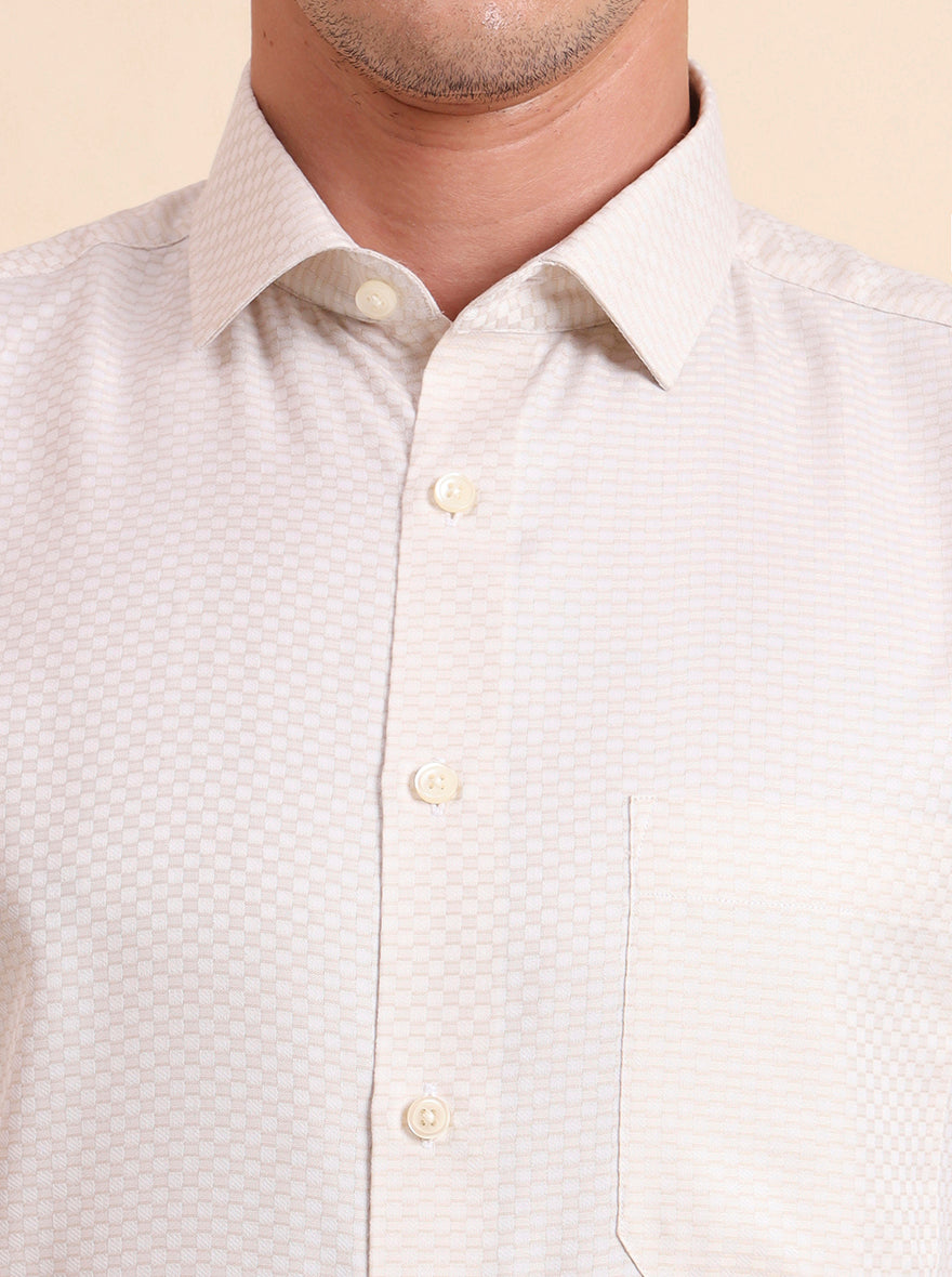 Fawn Solid Slim Fit Formal Shirt | Greenfibre