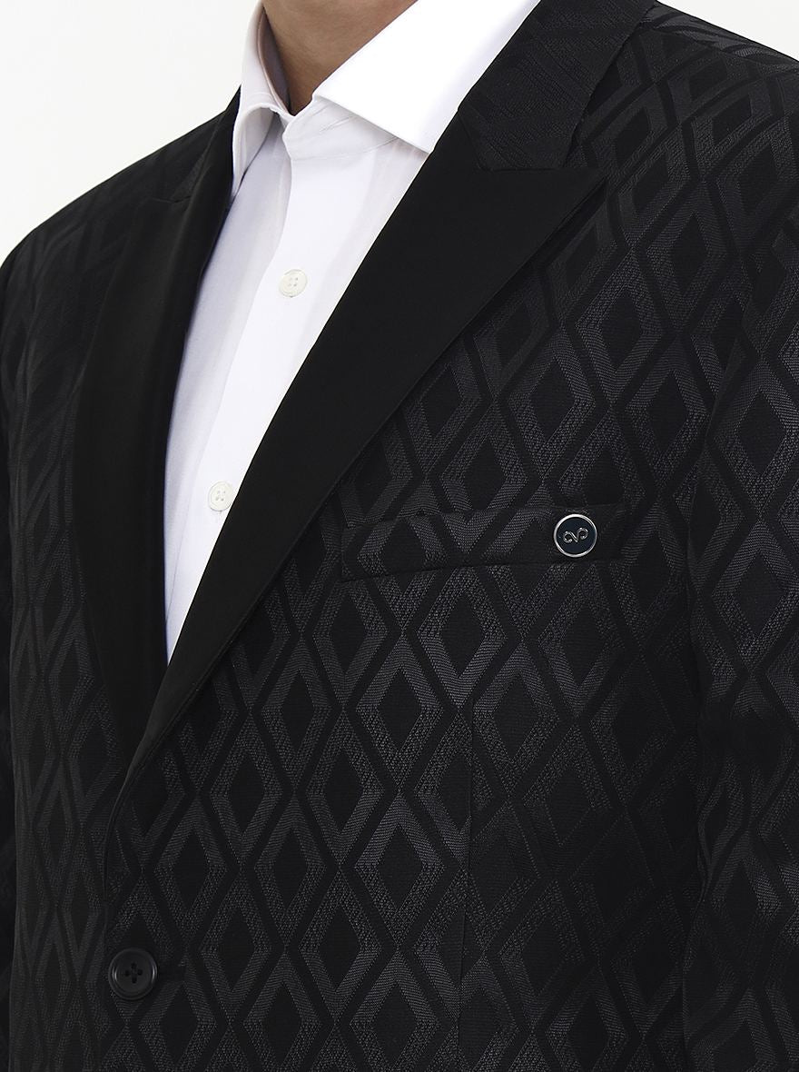 Black Printed  Blazer | Wyre