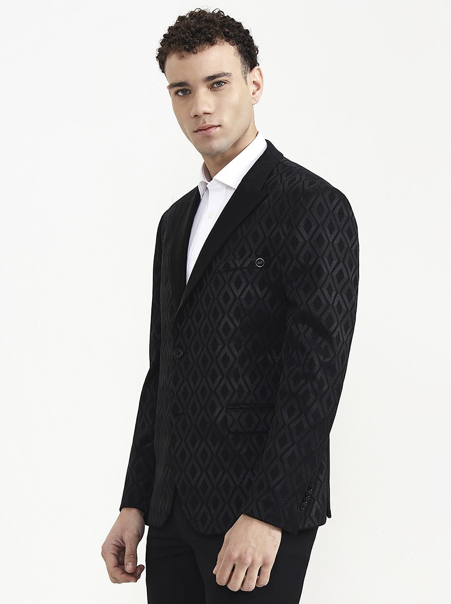 Black Printed  Blazer | Wyre
