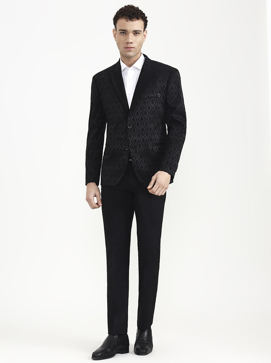 Black Printed  Blazer | Wyre