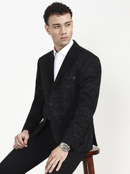 Black Printed  Blazer | Wyre