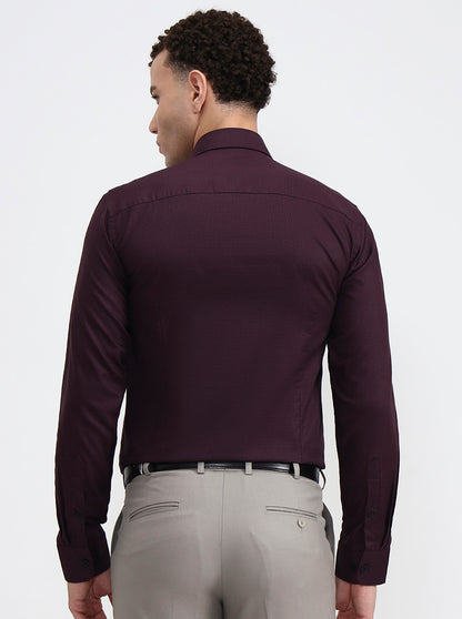 Wine Solid Slim Fit Formal Shirt | JadeBlue Youth