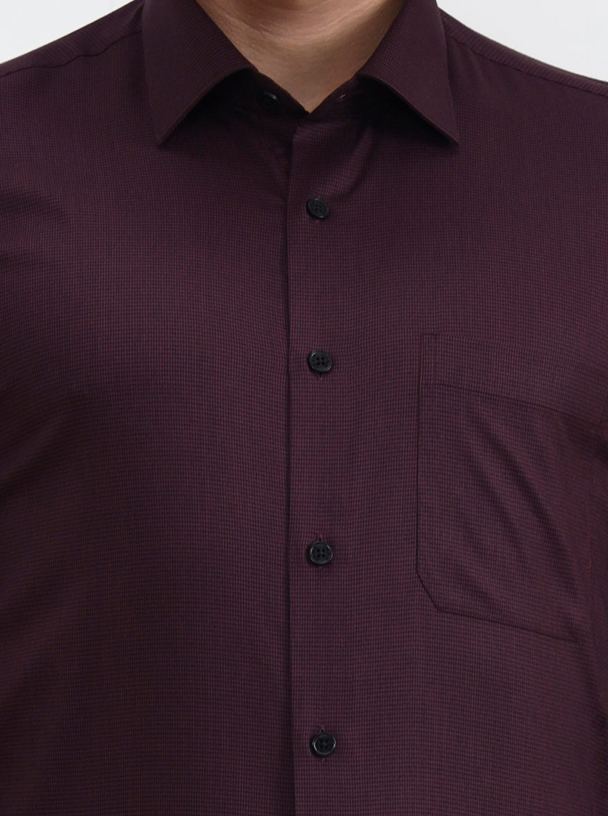 Wine Solid Slim Fit Formal Shirt | JadeBlue Youth