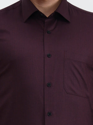 Wine Solid Slim Fit Formal Shirt | JadeBlue Youth