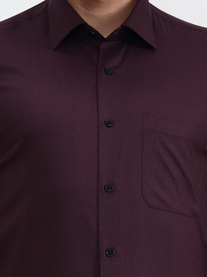Wine Solid Slim Fit Formal Shirt | JadeBlue Youth