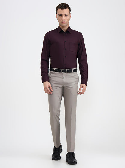 Wine Solid Slim Fit Formal Shirt | JadeBlue Youth