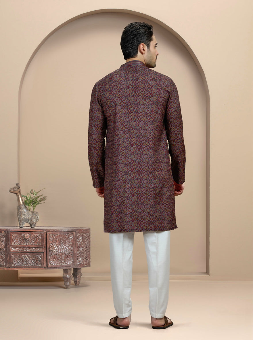 Grey Printed Kurta Pajama | Virasana