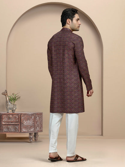 Grey Printed Kurta Pajama | Virasana