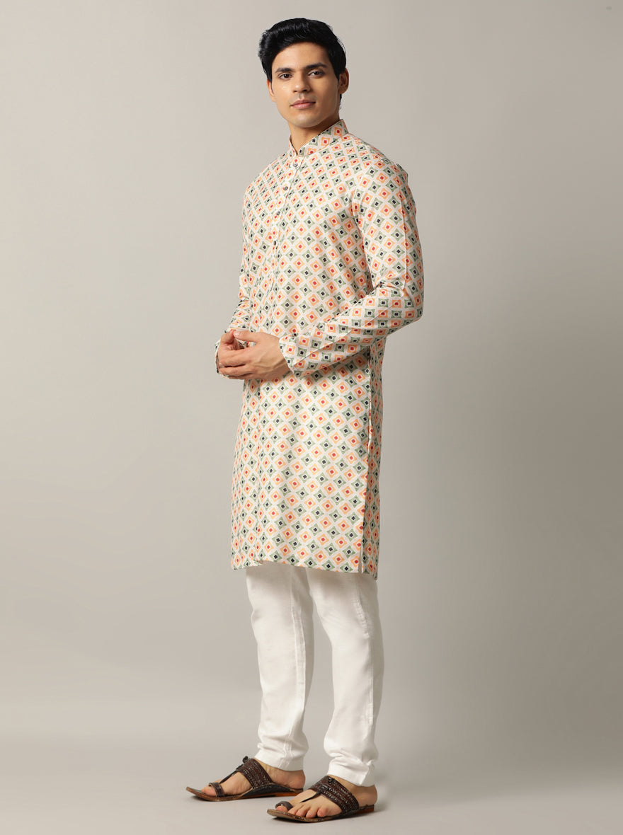 Maroon Printed Kurta | The Kurta Company
