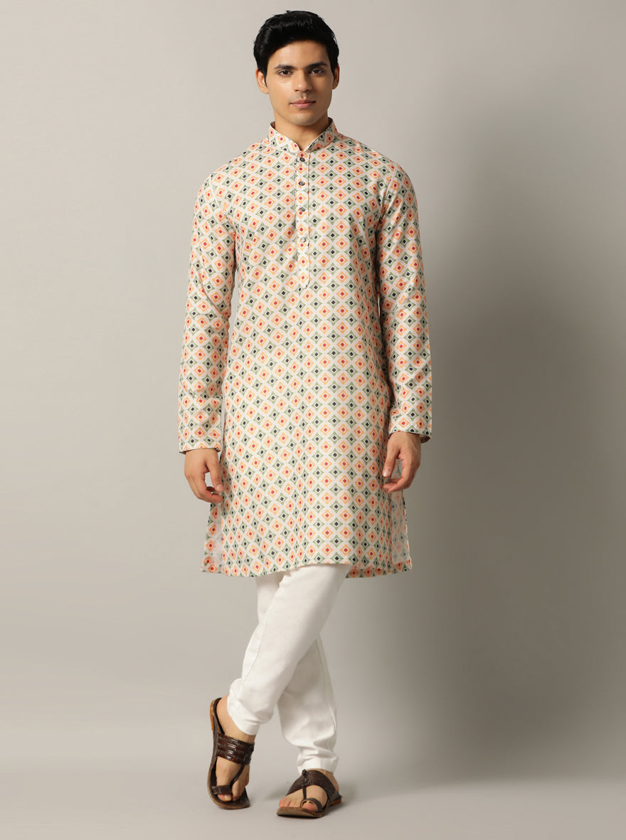 Maroon Printed Kurta | The Kurta Company
