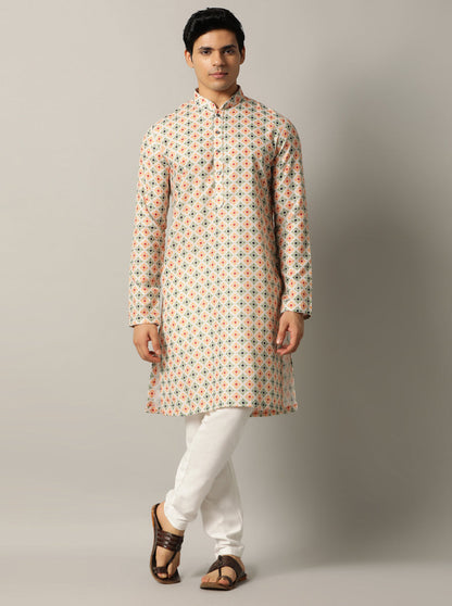 Maroon Printed Kurta | The Kurta Company