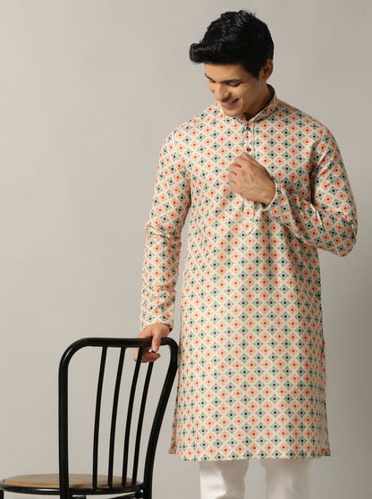 Maroon Printed Kurta | The Kurta Company