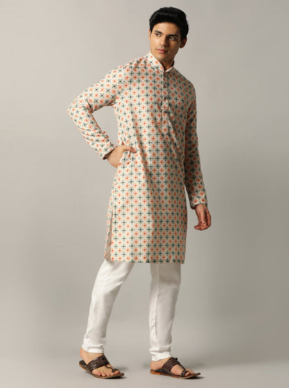 Maroon Printed Kurta | The Kurta Company
