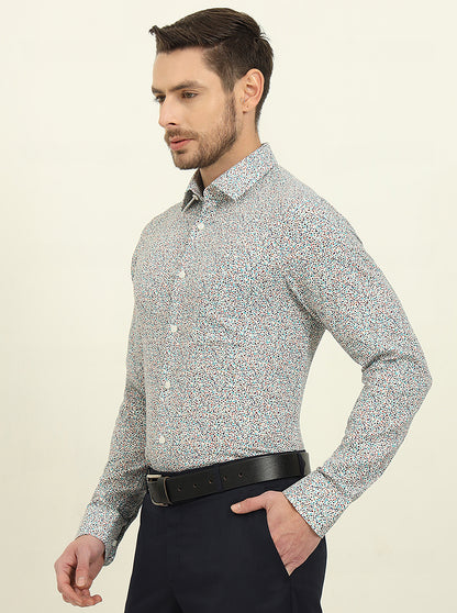 Multicolor Printed Slim Fit Formal Shirt | JadeBlue Youth