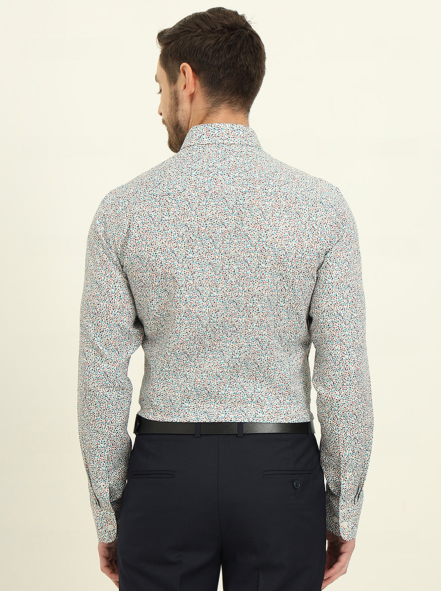 Multicolor Printed Slim Fit Formal Shirt | JadeBlue Youth