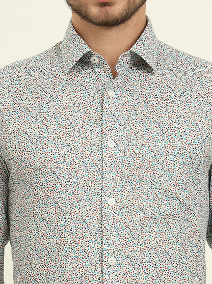 Multicolor Printed Slim Fit Formal Shirt | JadeBlue Youth