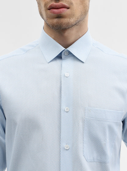 Light Blue Dobby Slim Fit Formal Shirt | JadeBlue