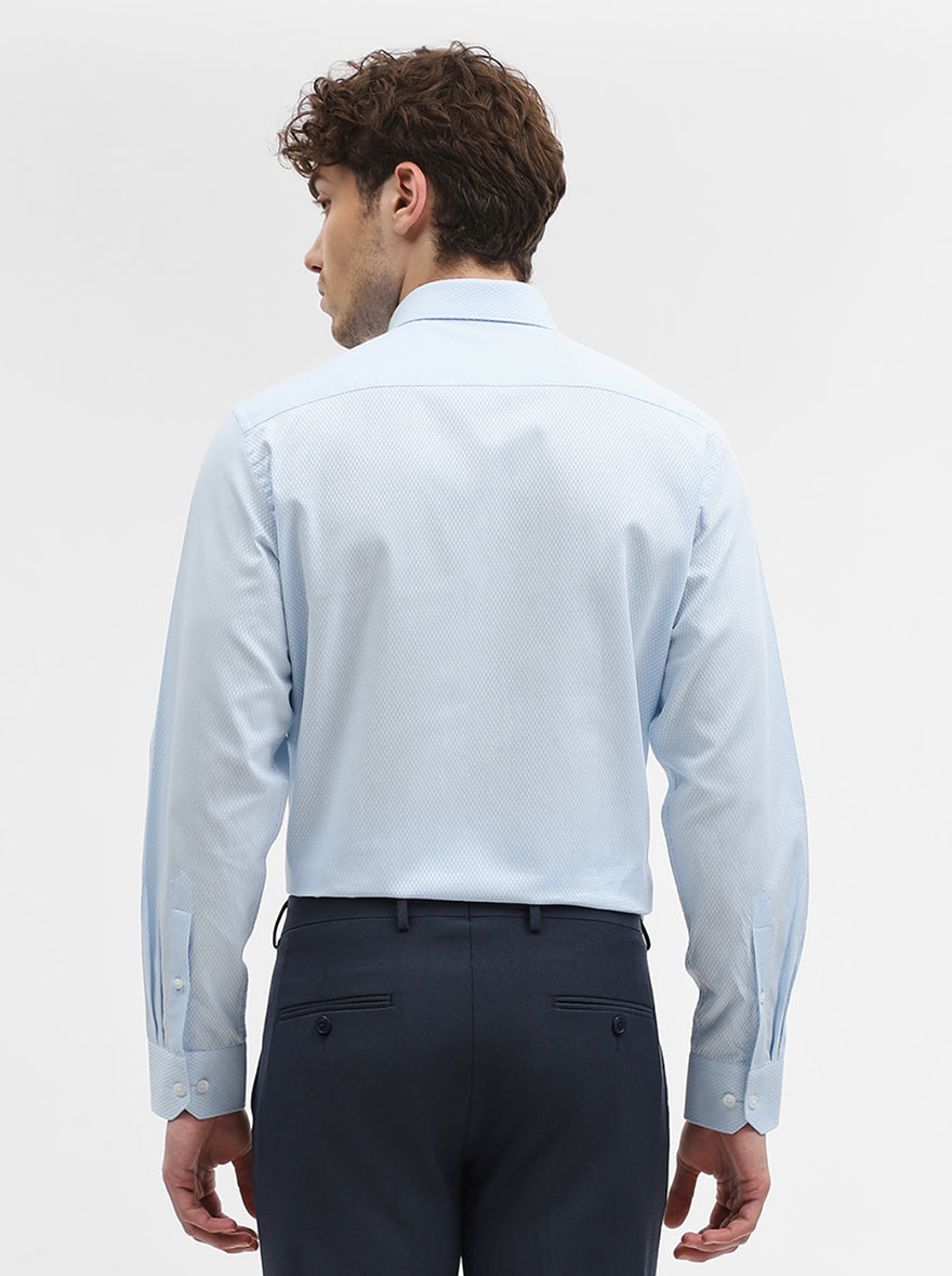 Light Blue Dobby Slim Fit Formal Shirt | JadeBlue