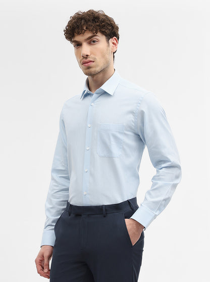 Light Blue Dobby Slim Fit Formal Shirt | JadeBlue