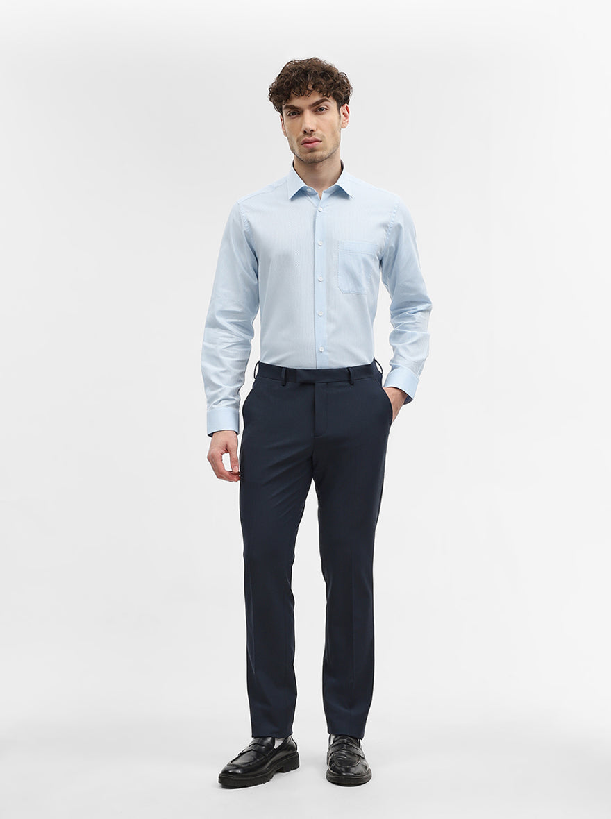 Light Blue Dobby Slim Fit Formal Shirt | JadeBlue