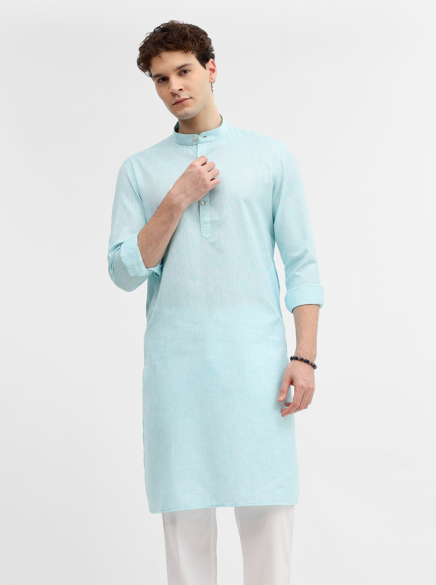 Sky Blue Solid Modi Kurta | JadeBlue
