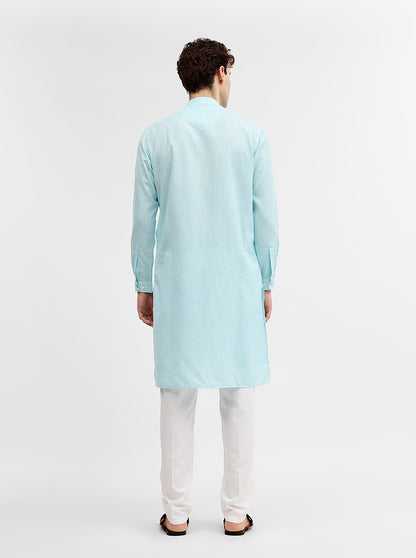 Sky Blue Solid Modi Kurta | JadeBlue