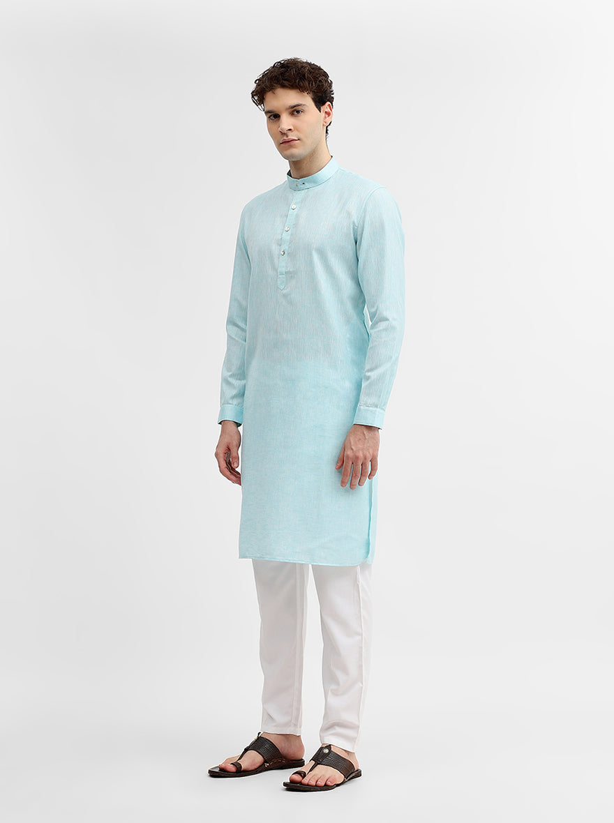 Sky Blue Solid Modi Kurta | JadeBlue