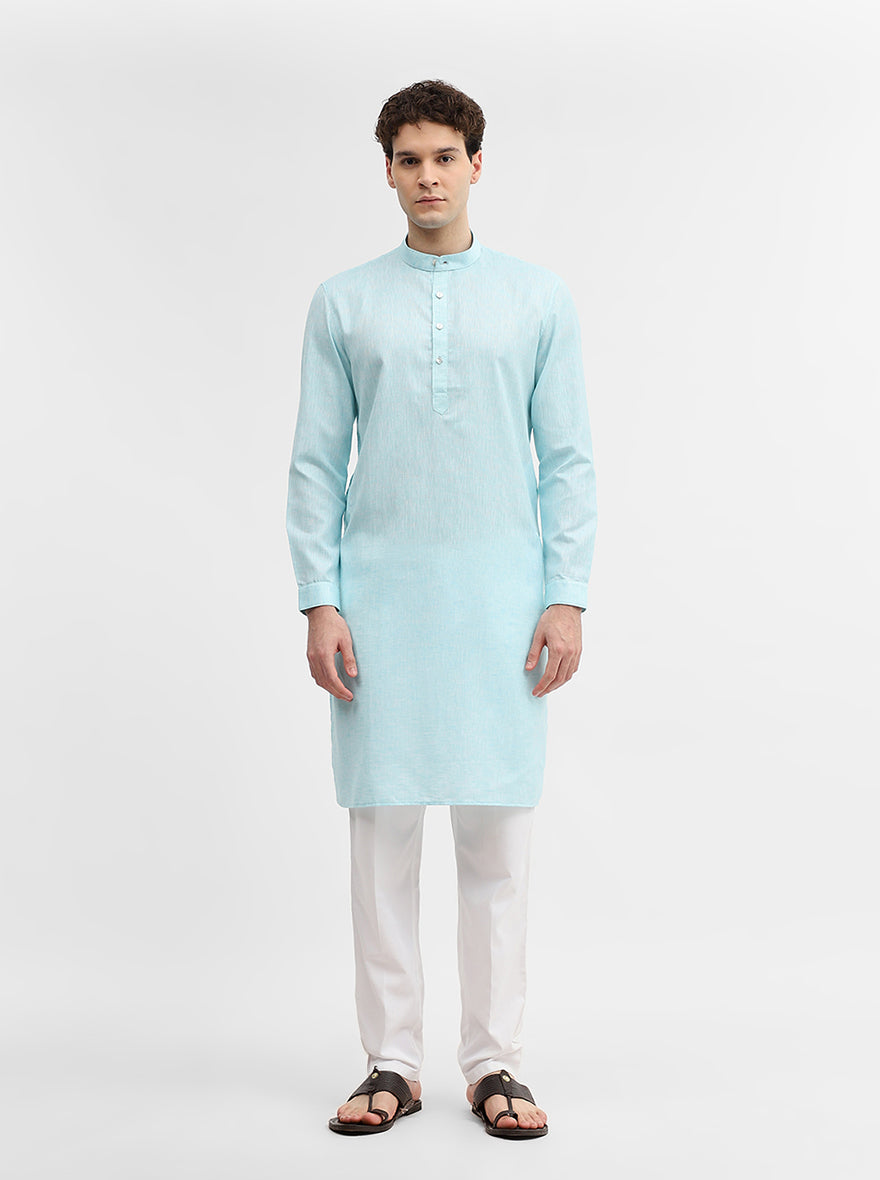 Sky Blue Solid Modi Kurta | JadeBlue