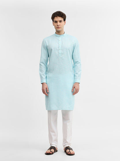 Sky Blue Solid Modi Kurta | JadeBlue