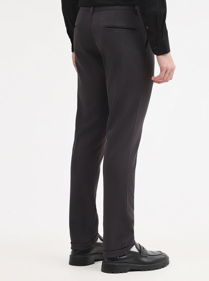 Dark Grey Solid Slim Fit Club Wear Trouser | Wyre