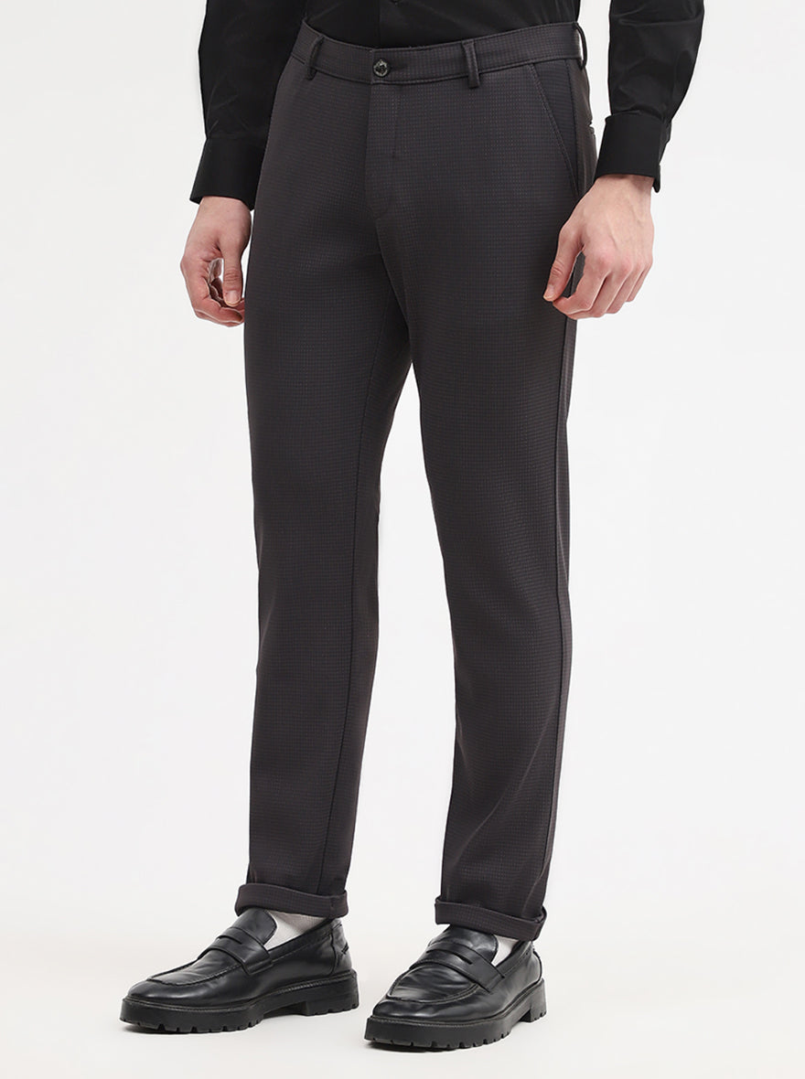 Dark Grey Solid Slim Fit Club Wear Trouser | Wyre