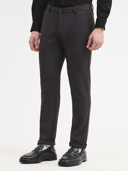 Dark Grey Solid Slim Fit Club Wear Trouser | Wyre