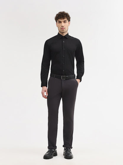 Dark Grey Solid Slim Fit Club Wear Trouser | Wyre