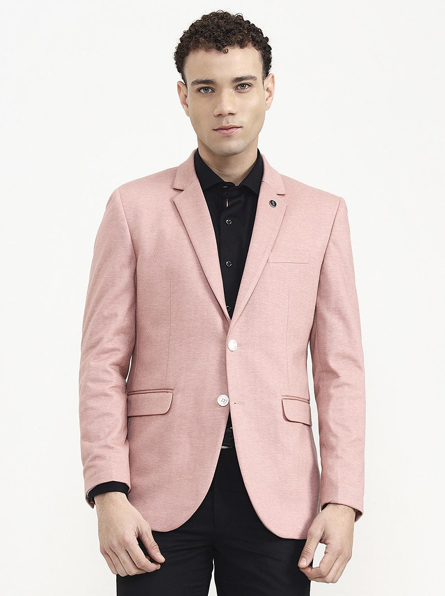 Pink Solid  Blazer | Wyre