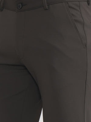 Olive Grey Solid Slim Fit Club Wear Trouser | JB Studio
