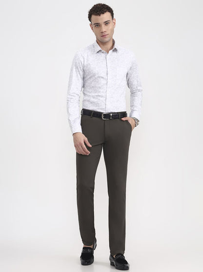 Olive Grey Solid Slim Fit Club Wear Trouser | JB Studio