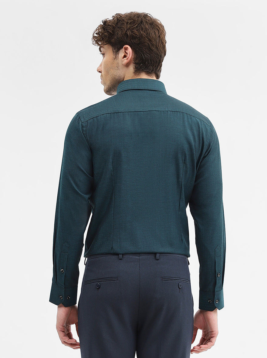 Peacock Solid Slim Fit Party Wear Shirt | Greenfibre