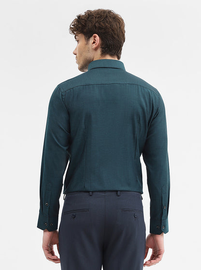 Peacock Solid Slim Fit Party Wear Shirt | Greenfibre