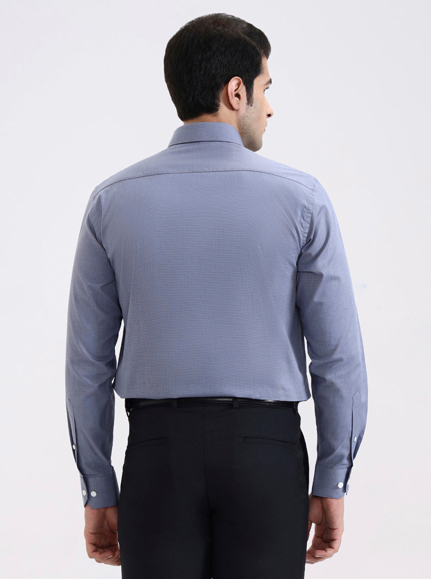 Blue Solid Regular Fit Formal Shirt | JadeBlue