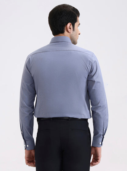 Blue Solid Regular Fit Formal Shirt | JadeBlue