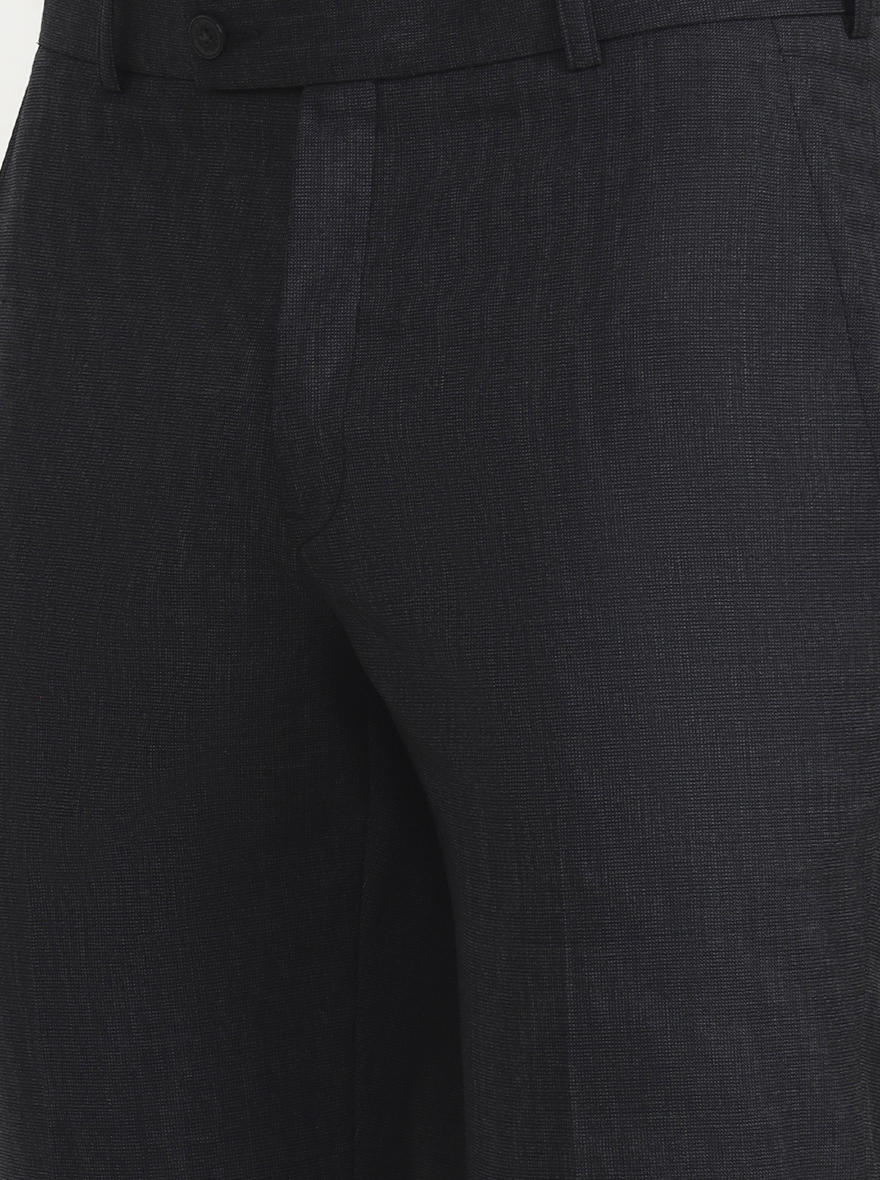 Black Solid Slim Fit Formal Trouser | JadeBlue Super Luxe