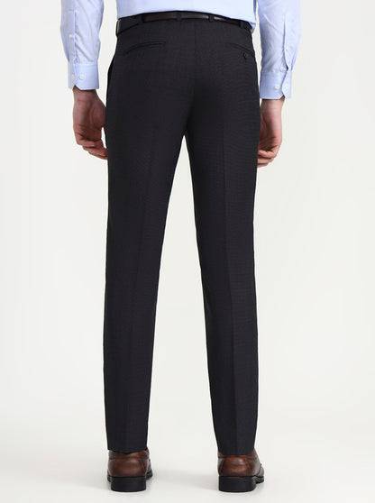 Black Solid Slim Fit Formal Trouser | JadeBlue Super Luxe
