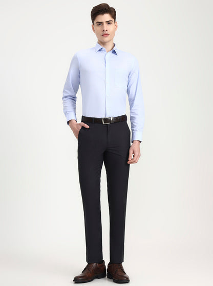 Black Solid Slim Fit Formal Trouser | JadeBlue Super Luxe