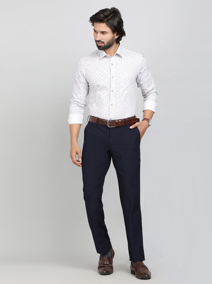 Grey Printed Slim Fit Formal Shirt | JadeBlue Youth